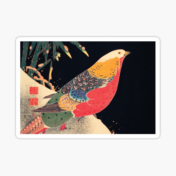 Golden Pheasant: Golden Pheasant in the Snow Sticker