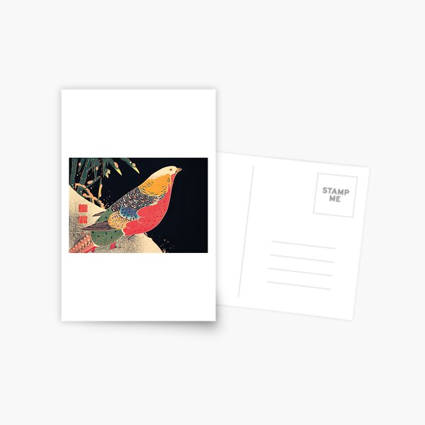 Golden Pheasant: Golden Pheasant in the Snow Postcard
