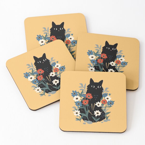 Item preview, Cute black cat in the garden  designed and sold by crealizable.