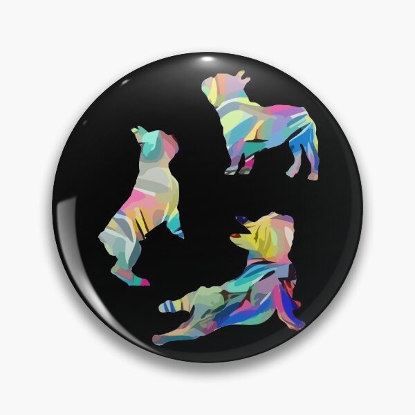 Item preview, French bulldog, silhouette colorful yellow pink blue for frenchie, french bulldog lovers designed and sold by Collagedream.
