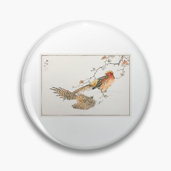 Item preview, Golden Pheasant and Flower of Japanese Quince Illustration designed and sold by Printoweb.