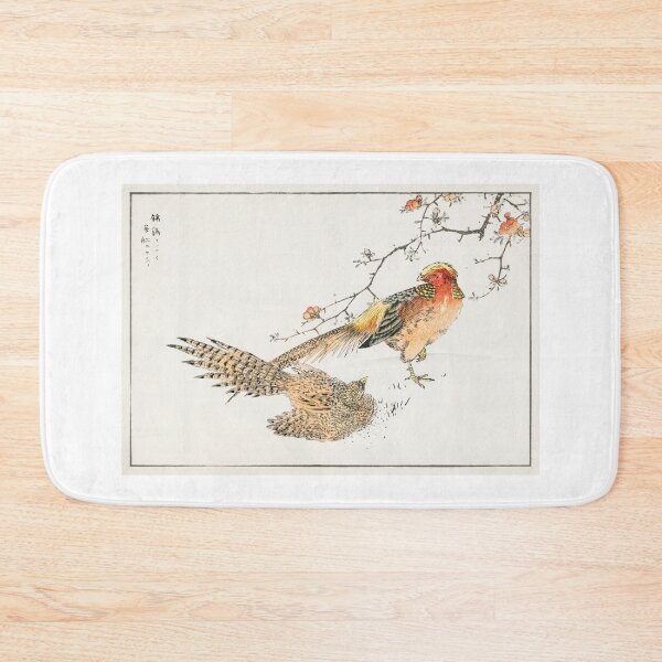 Item preview, Golden Pheasant and Flower of Japanese Quince Illustration designed and sold by Printoweb.