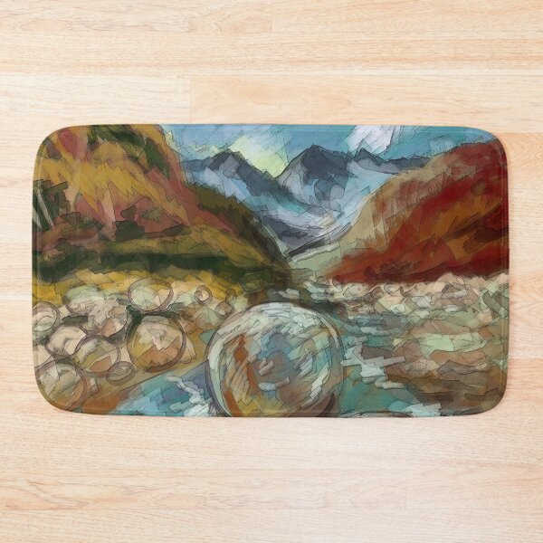 Item preview, Large round stones on the background of a mountain landscape designed and sold by Magicbrush13.