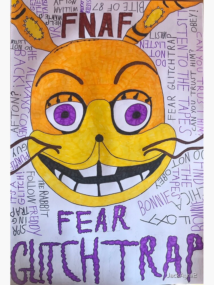 Fear Glitchtrap: FNAF (Five Nights At Freddy's) fanart. | Art Board Print