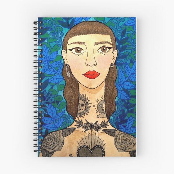 Item preview, Woman with tattoos and plants designed and sold by Carlota Fu.