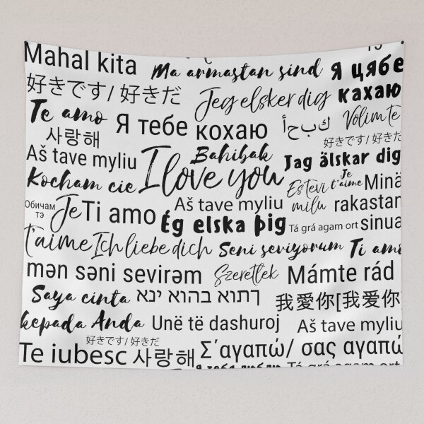 Item preview, "I love you" in different languages. Motivation pattern designed and sold by TJprint.