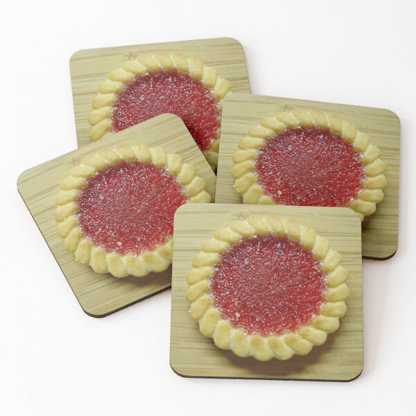 Item preview, cookies with raspberry jam on a brown background designed and sold by Olga Kydryavskaya.