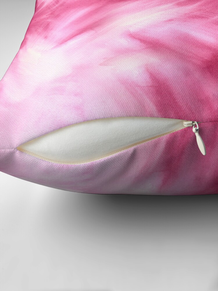 Thumbnail 2 of 4, Pillow, Hand-Painted Abstract Watercolor in Dark Pink and White designed and sold by beverlyclaire.