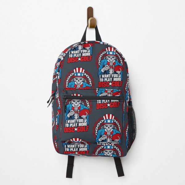 Item preview, Play More Disc Golf Frolf Patriotic Goth USA Uncle Sam Skull designed and sold by GrandeDuc.