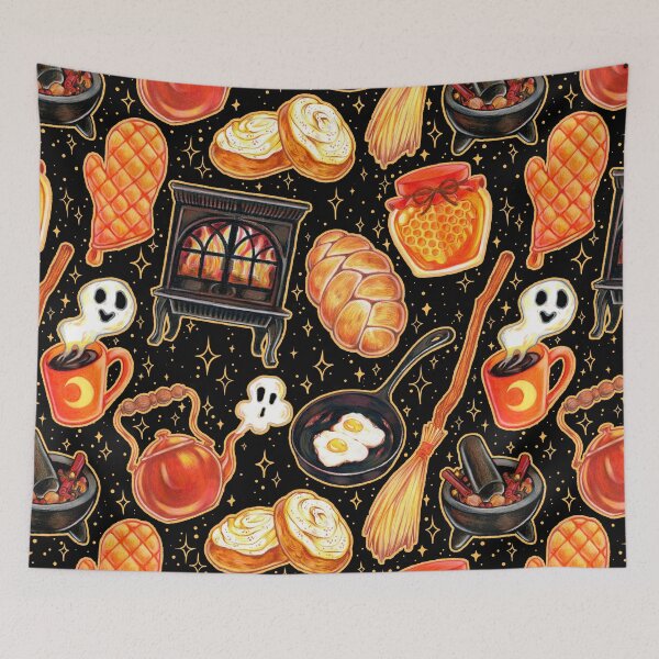 Item preview,  Kitchen Witch Supplies on Black designed and sold by Paisley Yazel.