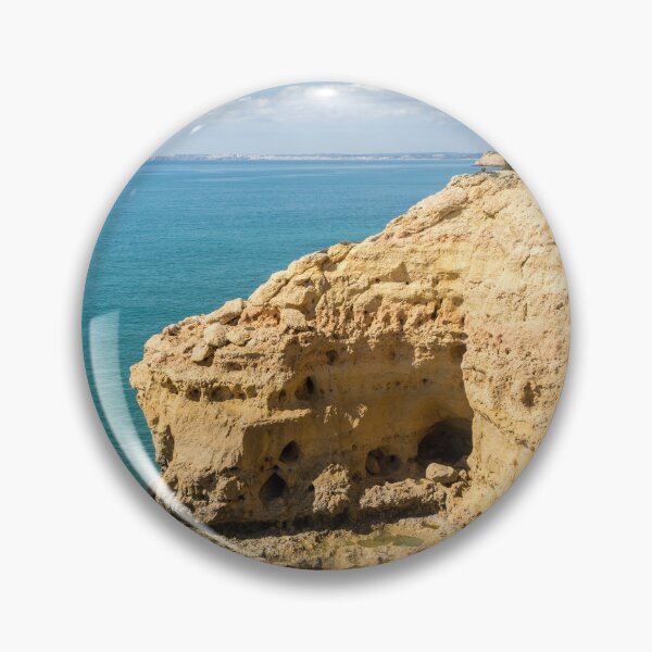 Item preview, Bold Azure and Gold - Impressive Seacliffs at Carvoeiro Algarve Portugal designed and sold by Georgia Mizuleva.