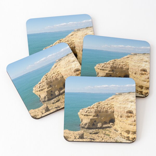 Item preview, Bold Azure and Gold - Impressive Seacliffs at Carvoeiro Algarve Portugal designed and sold by Georgia Mizuleva.