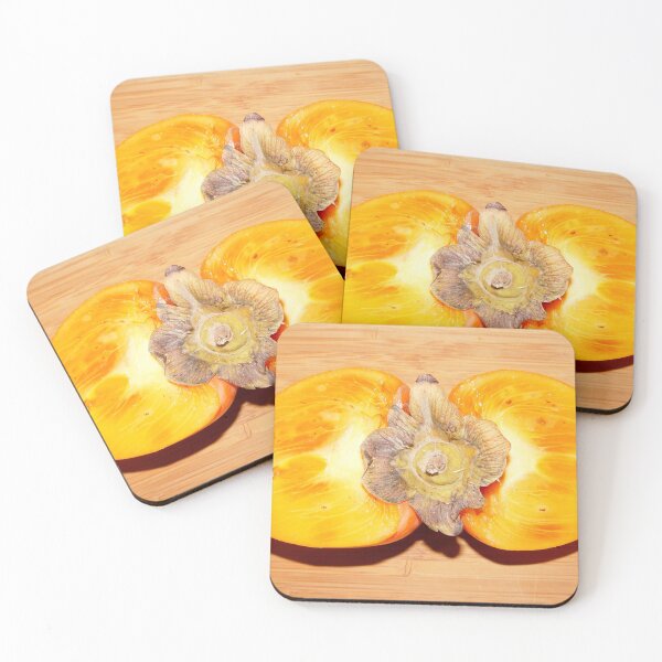 Item preview, orange persimmon halves close-up designed and sold by Olga Kydryavskaya.