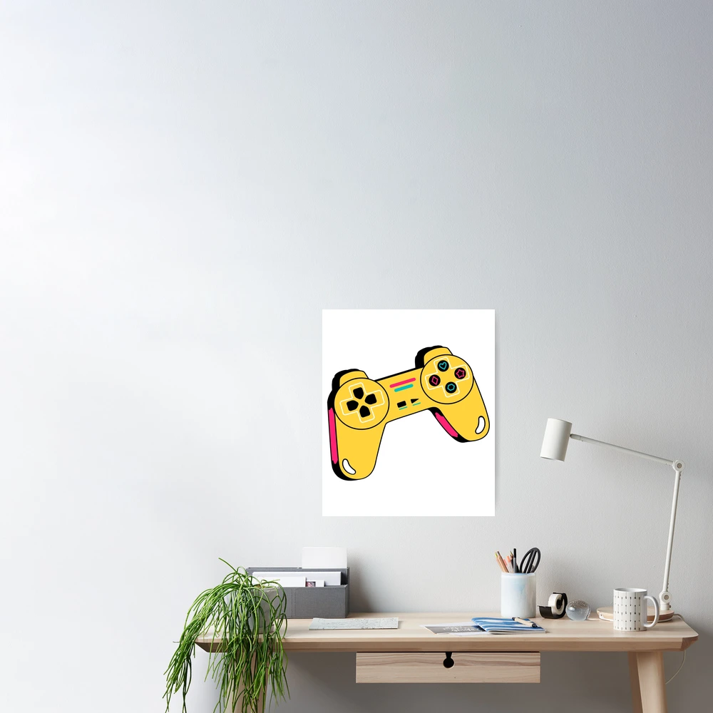 Gaming controller - yellow game joystick Poster for Sale by
