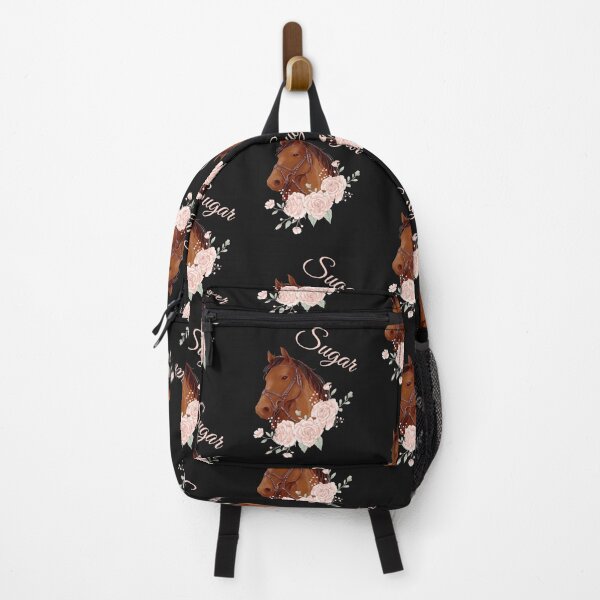 Item preview, Portrait of a Brown Horse Sugar with Caligraphy and Flowers designed and sold by Xeuno.