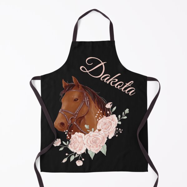 Item preview, Portrait of a Brown Horse Dakota with Caligraphy and Flowers designed and sold by Xeuno.