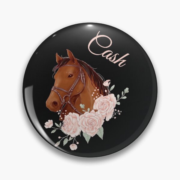 Item preview, Portrait of a Brown Horse Cash with Caligraphy and Flowers designed and sold by Xeuno.