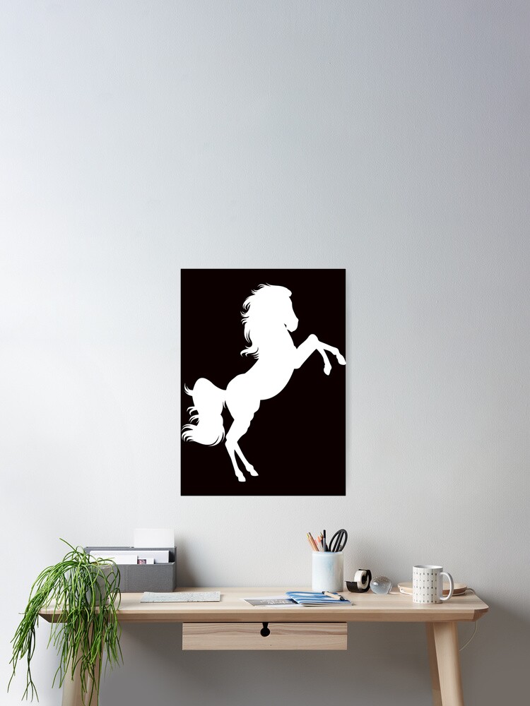 Thumbnail 2 of 3, Poster, White Horse Rearing designed and sold by LiveToLearn.