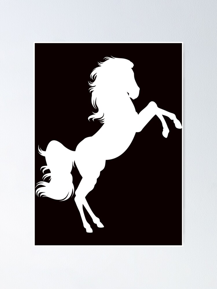 Thumbnail 1 of 3, Poster, White Horse Rearing designed and sold by LiveToLearn.