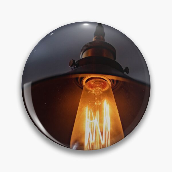 Item preview, Vintage hanging lamp with light bulb over blurry background designed and sold by Artsy Boulevard.