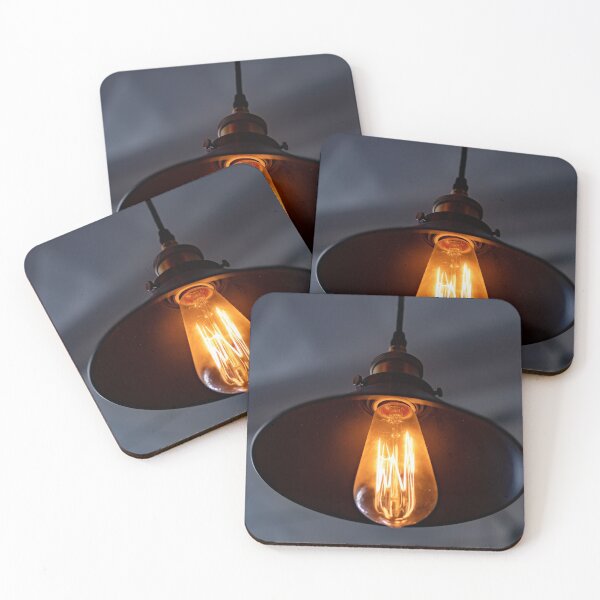 Item preview, Vintage hanging lamp with light bulb over blurry background designed and sold by Artsy Boulevard.