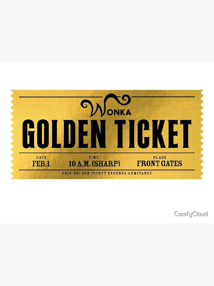 Ticket D' Gold Willy Wonka Charlie And Chocolate Factory Golden Ticket