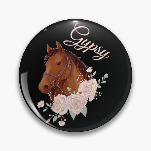 Item preview, Portrait of a Brown Horse Gypsy with Caligraphy and Flowers designed and sold by Xeuno.