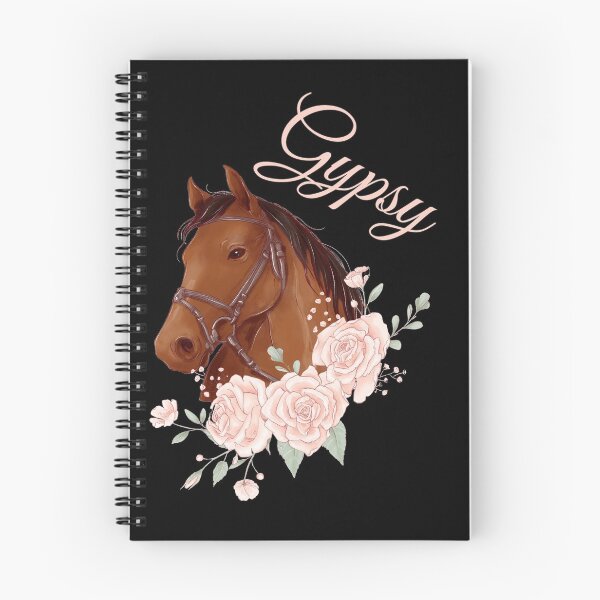 Item preview, Portrait of a Brown Horse Gypsy with Caligraphy and Flowers designed and sold by Xeuno.