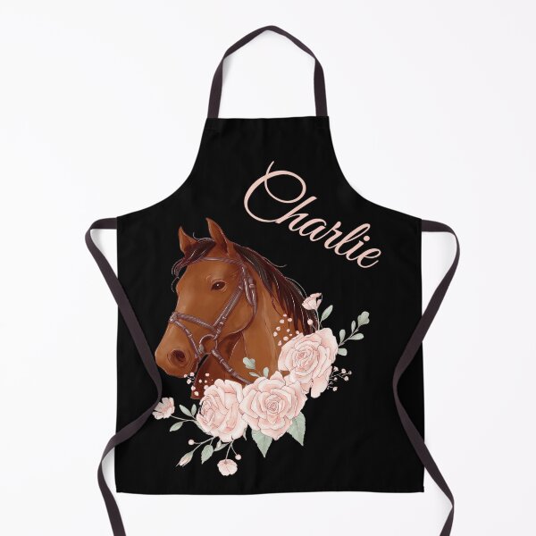 Item preview, Portrait of a Brown Horse Charlie with Caligraphy and Flowers designed and sold by Xeuno.