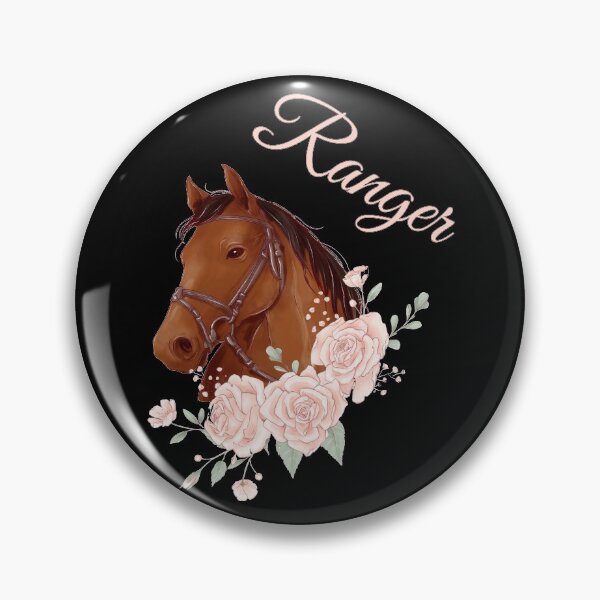 Item preview, Portrait of a Brown Horse Ranger with Caligraphy and Flowers designed and sold by Xeuno.