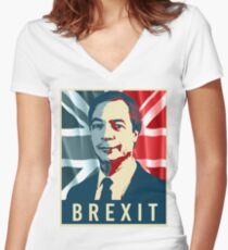 Nigel Farage Brexit Women's Fitted V-Neck T-Shirt