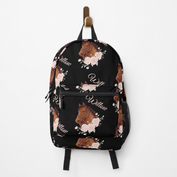 Item preview, Portrait of a Brown Horse Willow with Caligraphy and Flowers designed and sold by Xeuno.