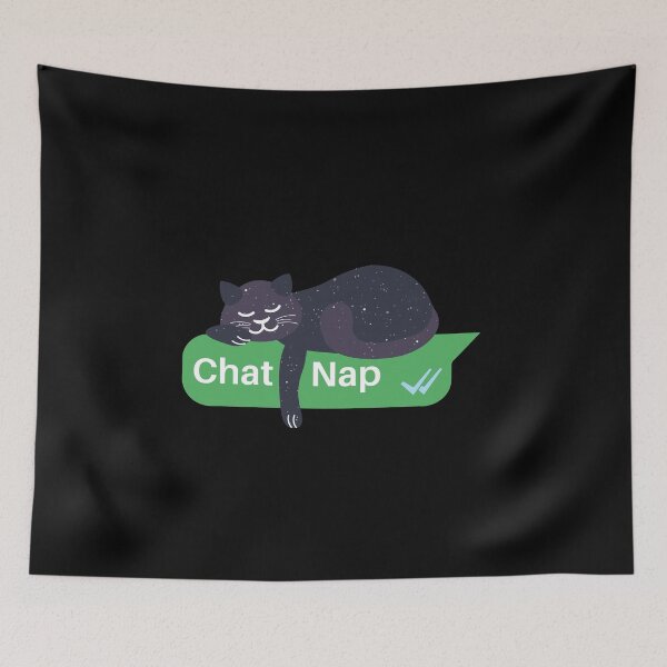 Item preview, Cosmic Cat sleeping on a Text Box | Catnap  designed and sold by Fluffy-Vectors.