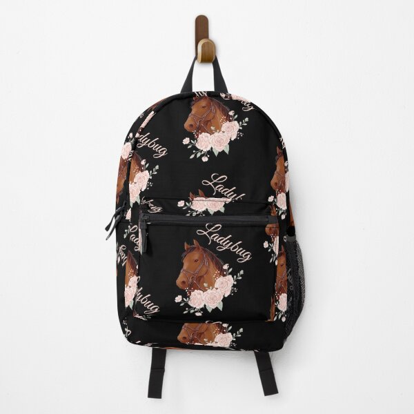 Item preview, Portrait of a Brown Horse Ladybug with Caligraphy and Flowers designed and sold by Xeuno.