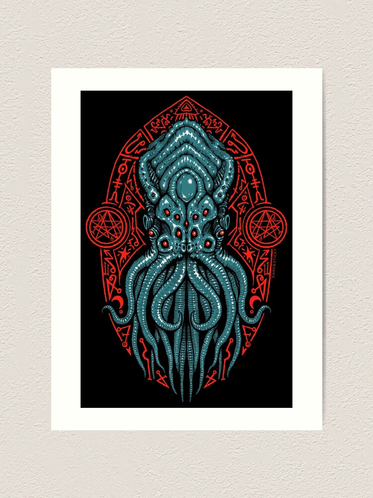 Wall Art Print, Lovecraft and Cthulhu