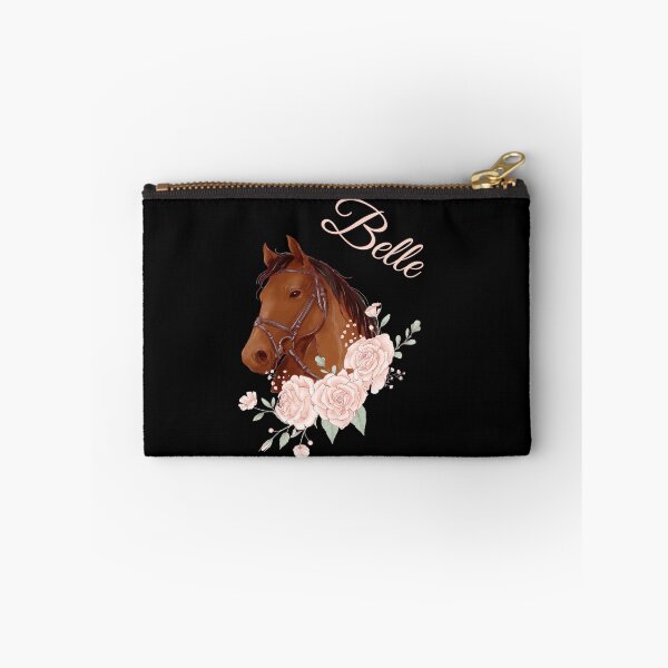 Item preview, Portrait of a Brown Horse Belle with Caligraphy and Flowers designed and sold by Xeuno.