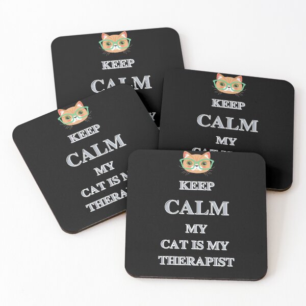 Item preview, Keep Calm My Cat Is My Therapist cute and funny statement gift for cat lovers.  designed and sold by MusteDesigns.