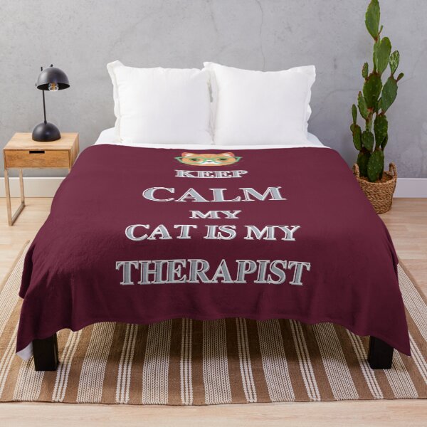 Item preview, Keep Calm My Cat Is My Therapist cute and funny statement gift for cat lovers. designed and sold by MusteDesigns.
