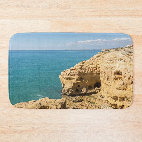 Item preview, Bold Azure and Gold - Impressive Seacliffs at Carvoeiro Algarve Portugal designed and sold by Georgia Mizuleva.