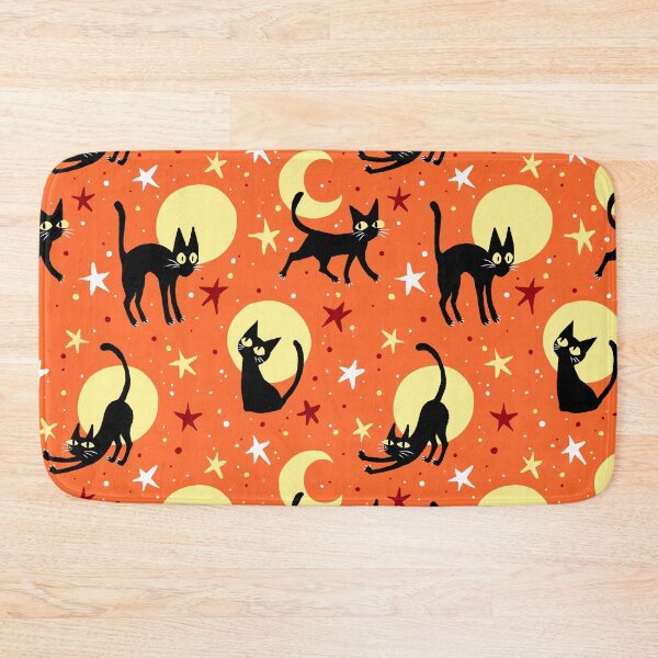 Item preview,  Moonlit Cats on Orange designed and sold by Paisley Yazel.
