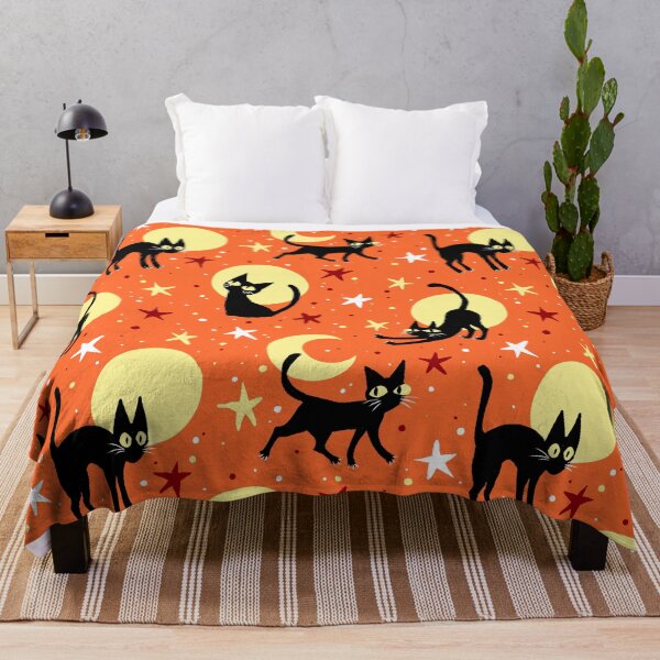 Item preview,  Moonlit Cats on Orange designed and sold by Paisley Yazel.