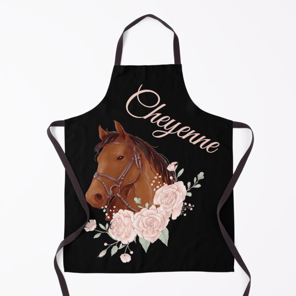 Item preview, Portrait of a Brown Horse Cheyenne with Caligraphy and Flowers designed and sold by Xeuno.