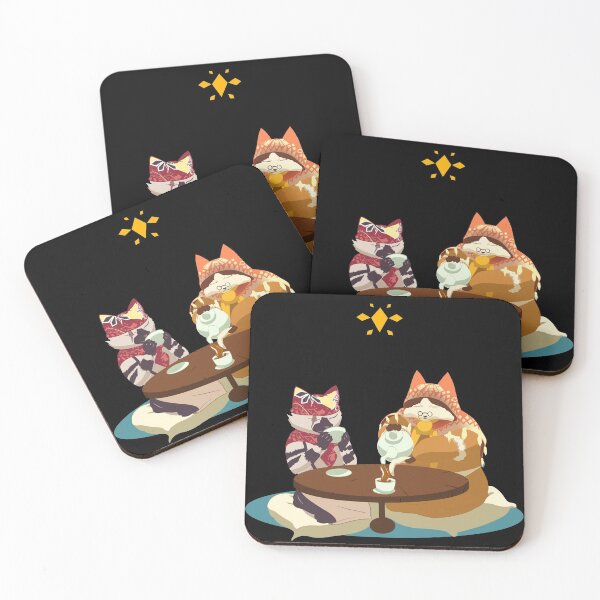Aperçu de l'œuvre Monster Hunter Grammeowster et Meowscular Chef Tea Time (Chef Cat, Palico) créée et vendue par Fantasyhaze.