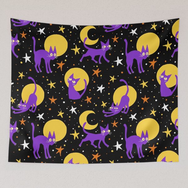 Item preview,  Moonlit Cats on Black designed and sold by Paisley Yazel.