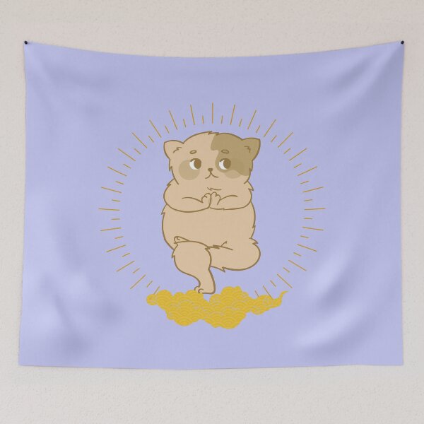 Item preview, Cute Zen Cat Meditating on Cloud 禪 designed and sold by OnigiriDoctor.