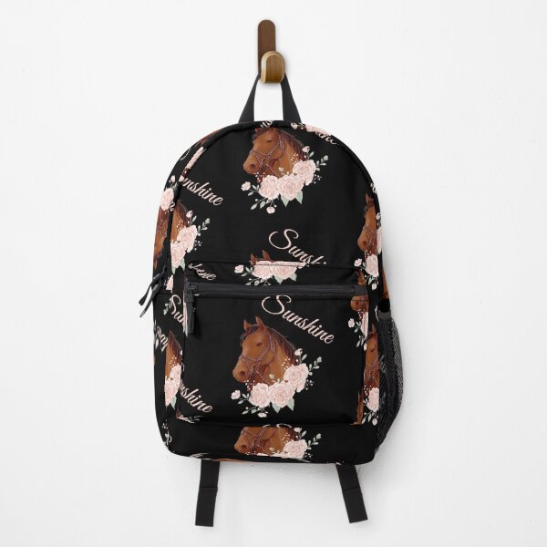 Item preview, Portrait of a Brown Horse Sunshine with Caligraphy and Flowers designed and sold by Xeuno.