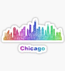 Rainbow Chicago skyline Sticker