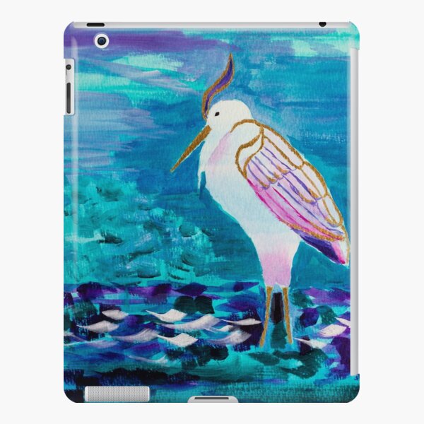 White Heron Egret Lake Bird Portrait Painting iPad Snap Case