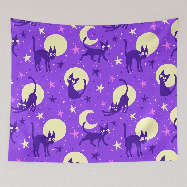 Item preview,  Moonlit Cats on Purple designed and sold by Paisley Yazel.