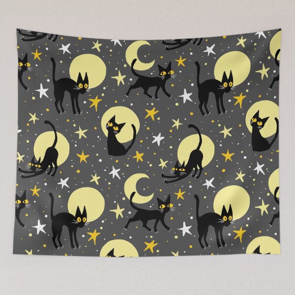 Item preview,  Moonlit Cats on Grey designed and sold by Paisley Yazel.